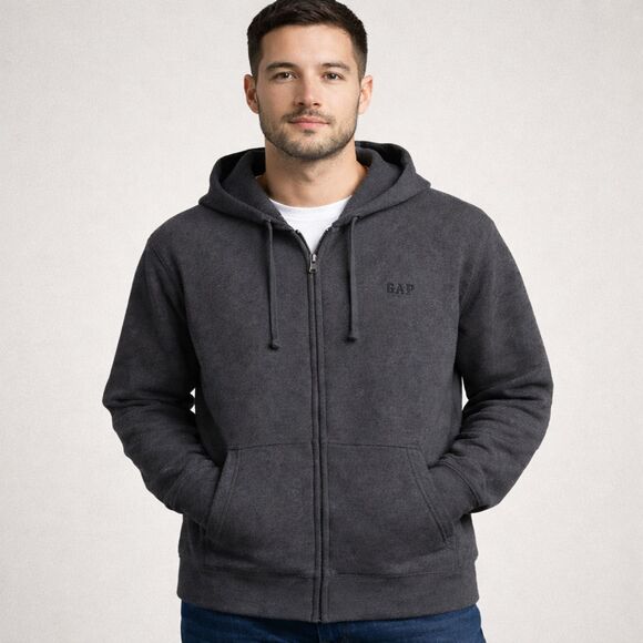 GAP Other - GAP Charcoal Heather Zip Up Hoodie Men’s L Fleece Sweatshirt